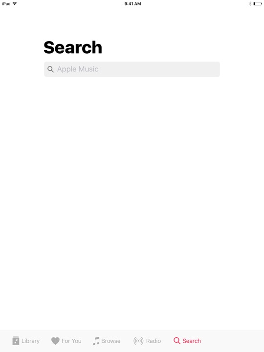 Apple Music Search on iPad (5th generation) + iPad mini 4 running iOS 10.3.3