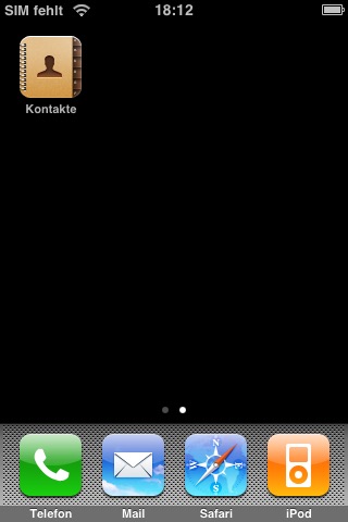 Home Screen Page 2 on iPhone 3G running iPhone OS 2