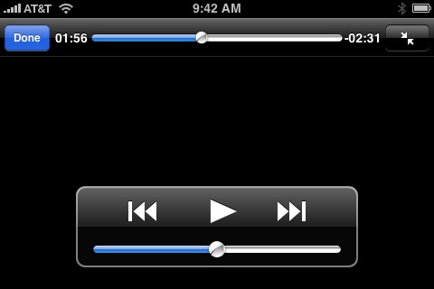 Video Controls on iPhone (1st generation) running iPhone OS 1.0
